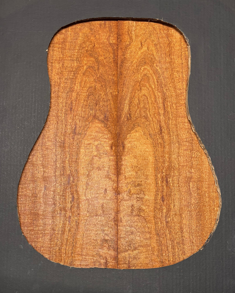 Figured Waterfall Flame Honduran Mahogany Dreadnought Guitar Back Set #503