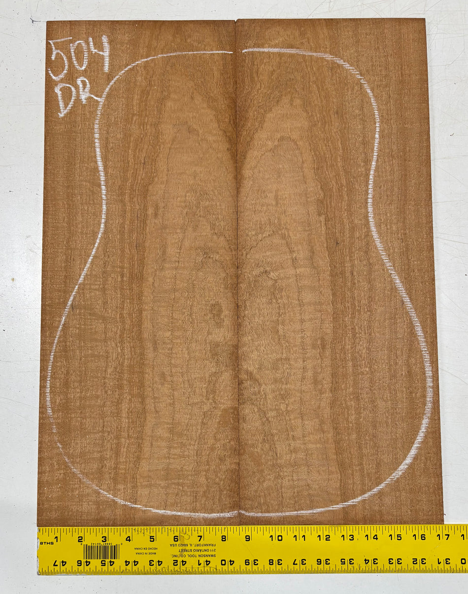 Figured Waterfall Flame Honduran Mahogany Dreadnought Guitar Back Set #504