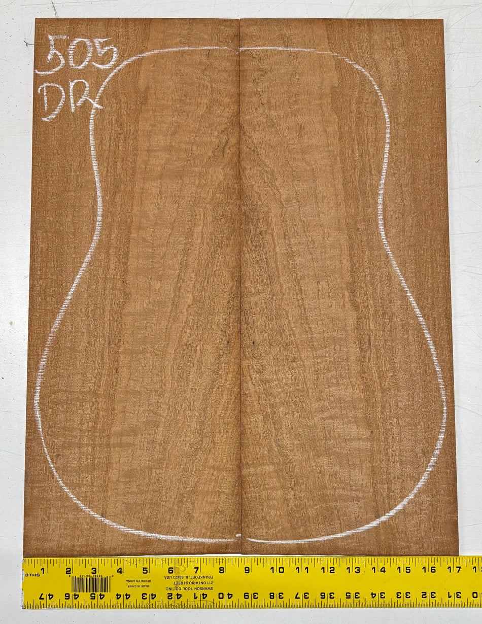 Figured Waterfall Flame Honduran Mahogany Dreadnought Guitar Back Set #505