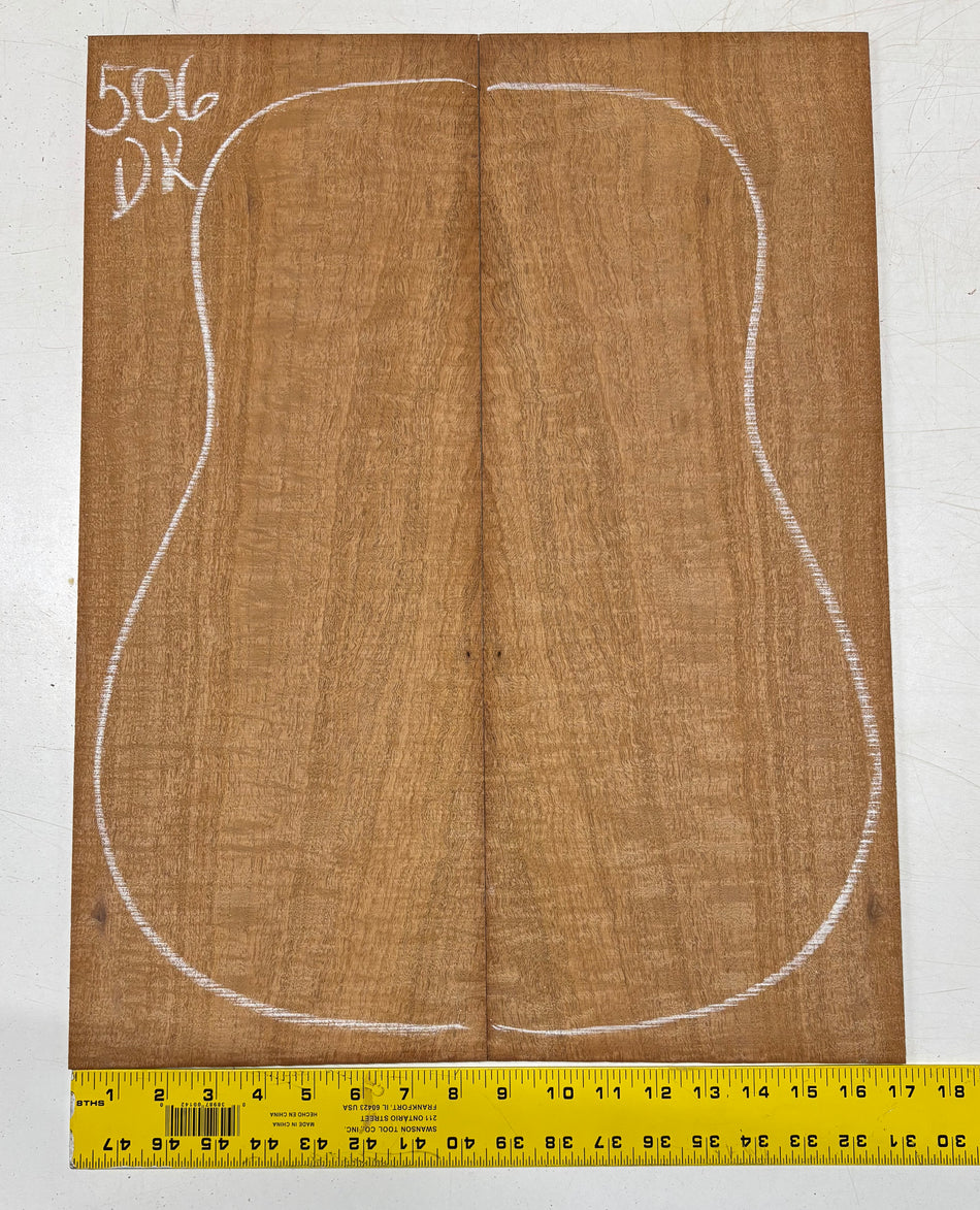 Figured Waterfall Flame Honduran Mahogany Dreadnought Guitar Back Set #506