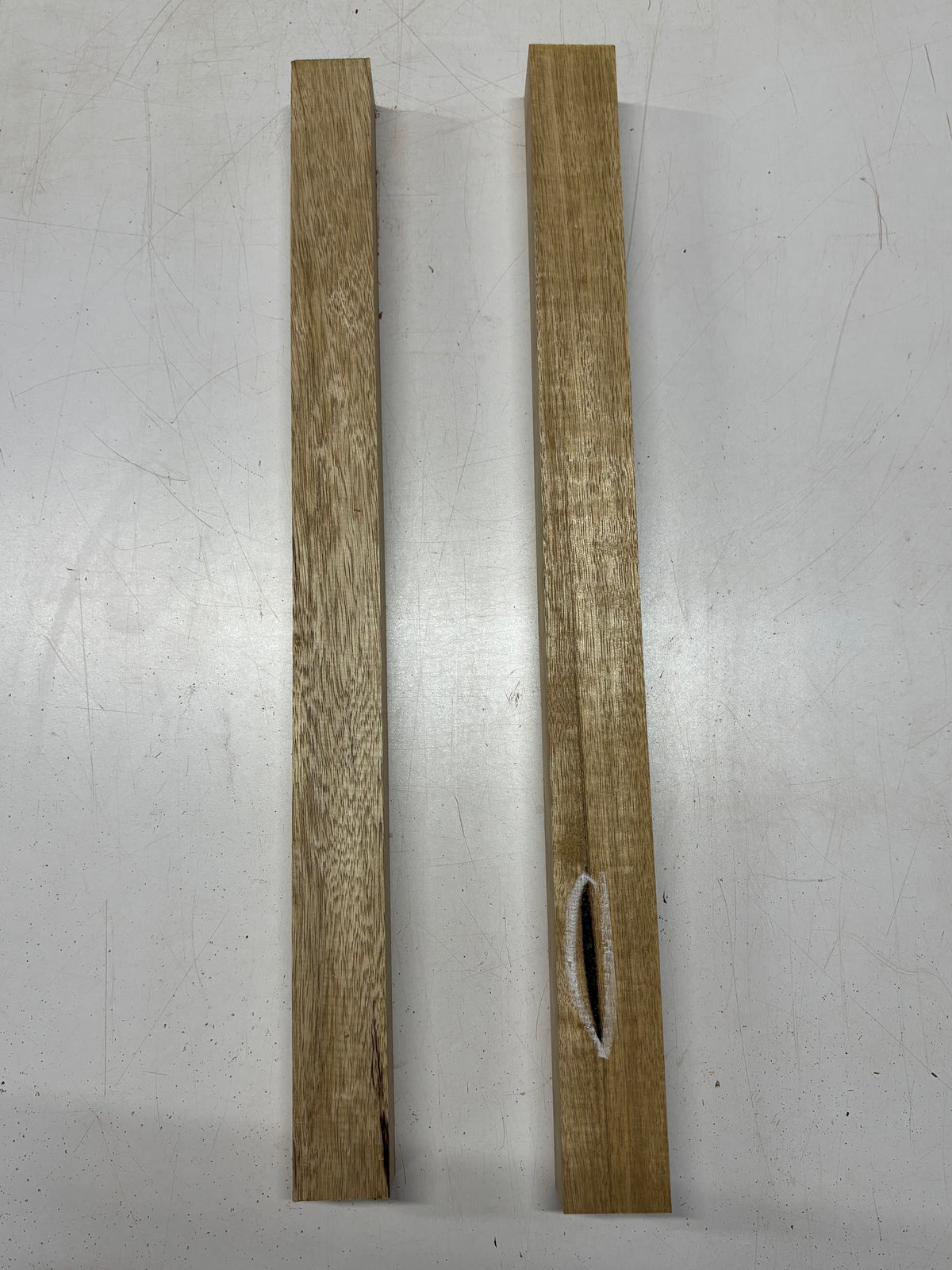 2 Pack, White Limba Turning Wood Blank 25"x1-7/8"x1-3/4" ,  25"x1-7/8"x2"#6706 - Exotic Wood Zone