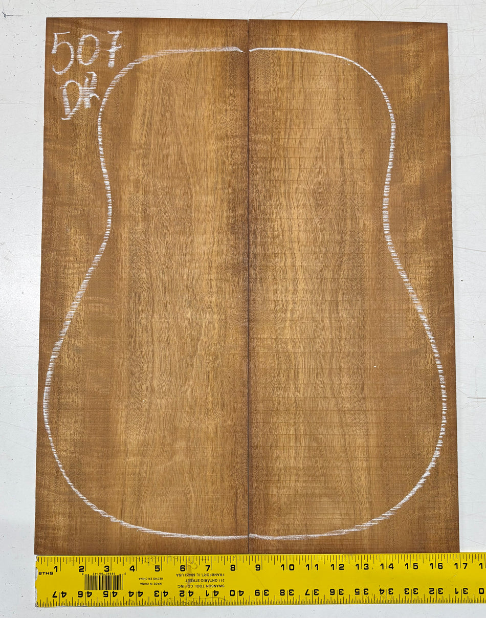 Figured Waterfall Flame Honduran Mahogany Dreadnought Guitar Back Set #507