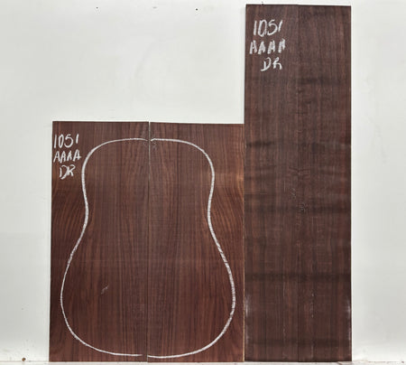East Indian Rosewood Dreadnought AAAA Grade Guitar Back & Side Set #1051 - Exotic Wood Zone