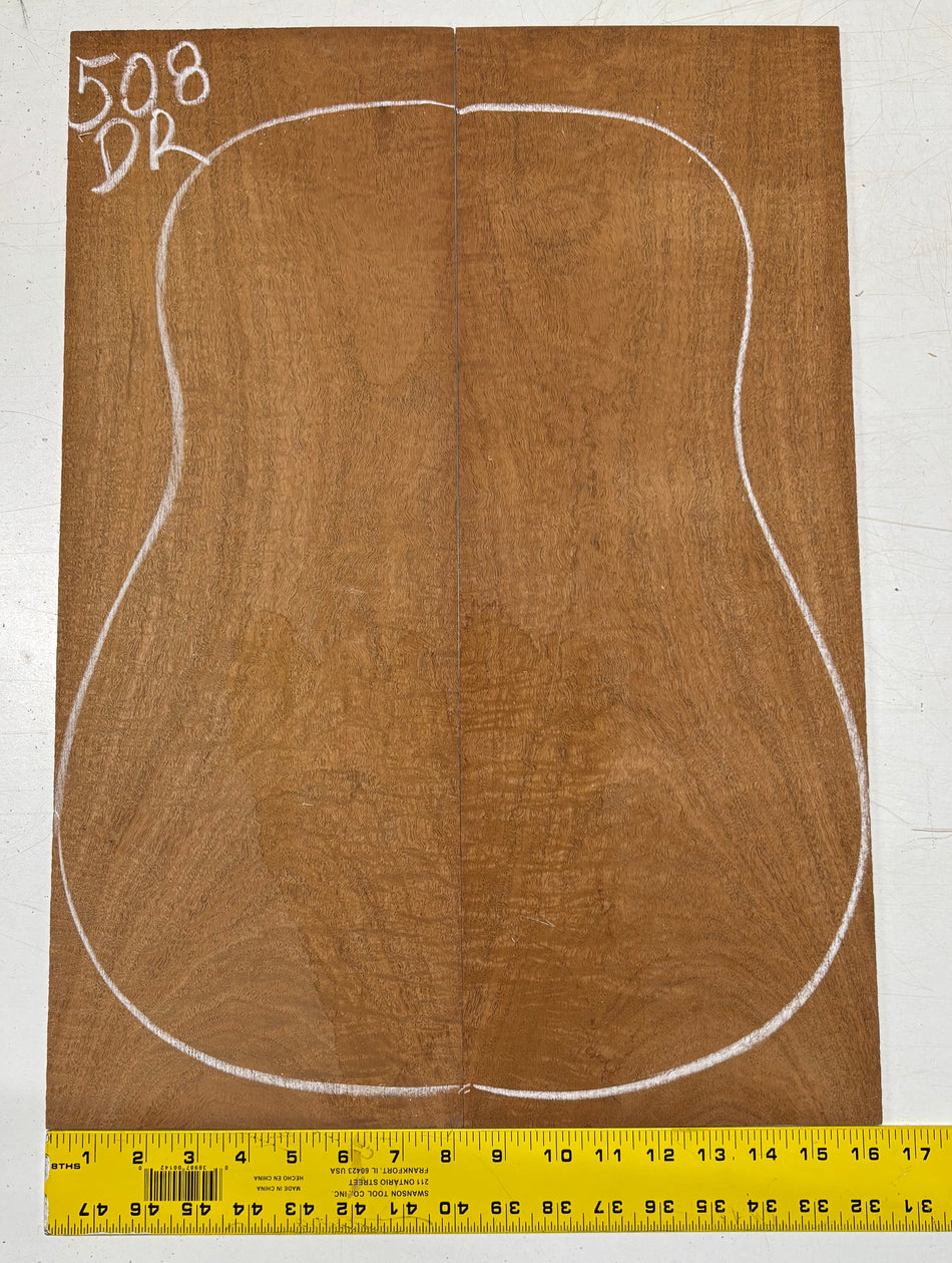Figured Waterfall Flame Honduran Mahogany Dreadnought Guitar Back Set #508
