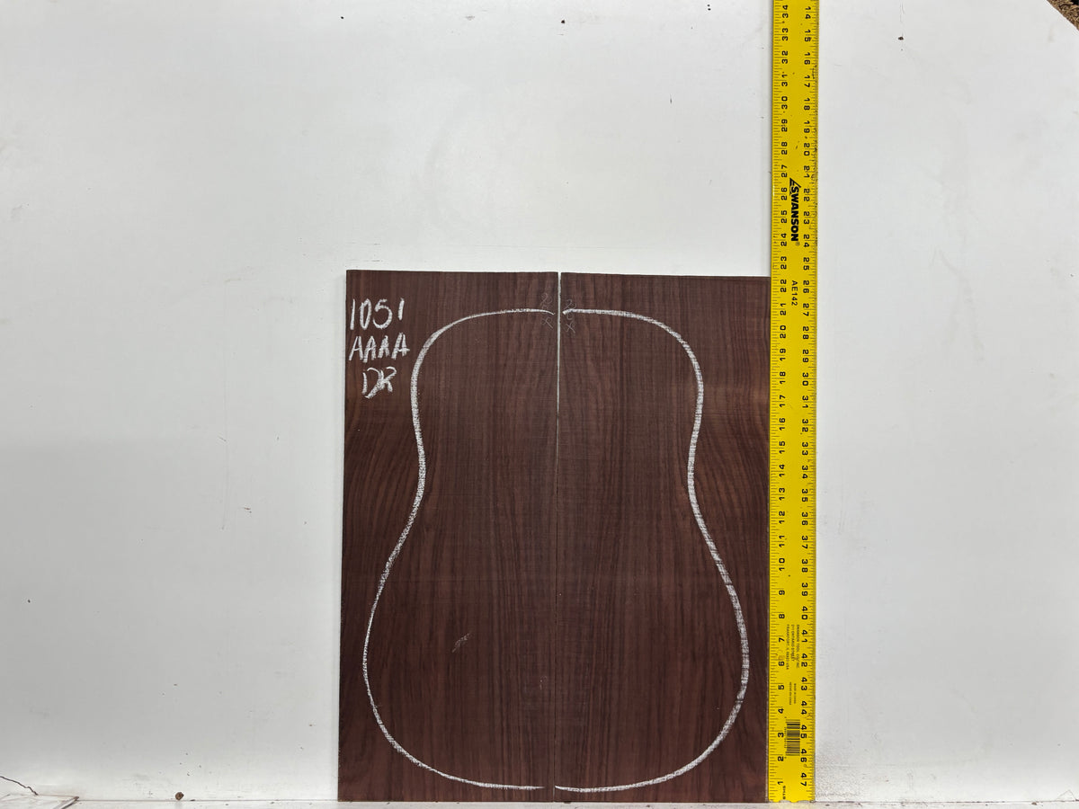 East Indian Rosewood Dreadnought AAAA Grade Guitar Back & Side Set #1051 - Exotic Wood Zone
