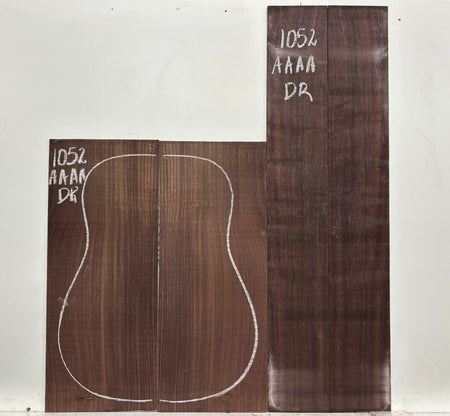 East Indian Rosewood Dreadnought AAAA Grade Guitar Back & Side Set #1052 - Exotic Wood Zone