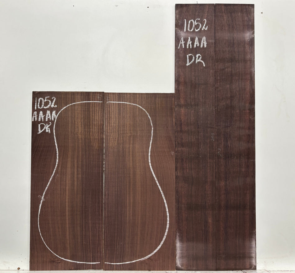 East Indian Rosewood Dreadnought AAAA Grade Guitar Back & Side Set #1052 - Exotic Wood Zone