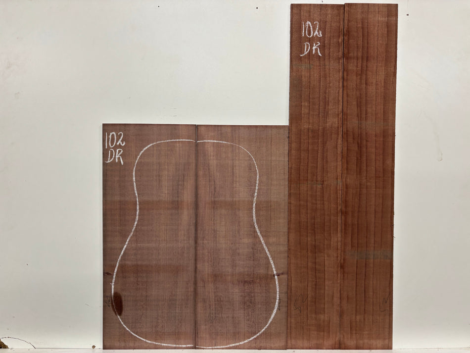 Purpleheart Dreadnought Guitar Back & Side Set #102