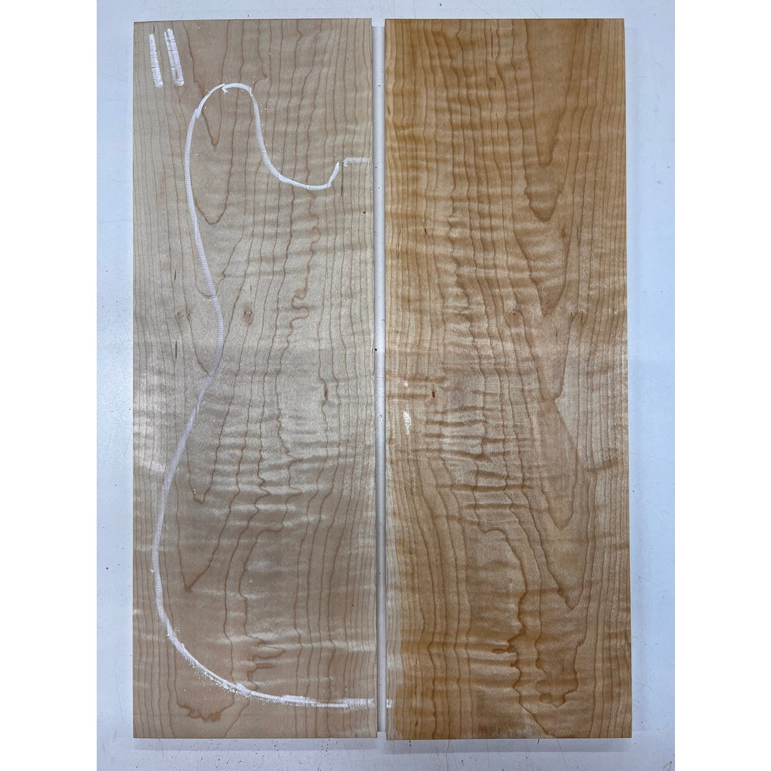 Flame Curly Hard Maple Bookmatched Guitar Drop Tops 21" x 7" x 3/8" #11 - Exotic Wood Zone - Buy online Across USA 