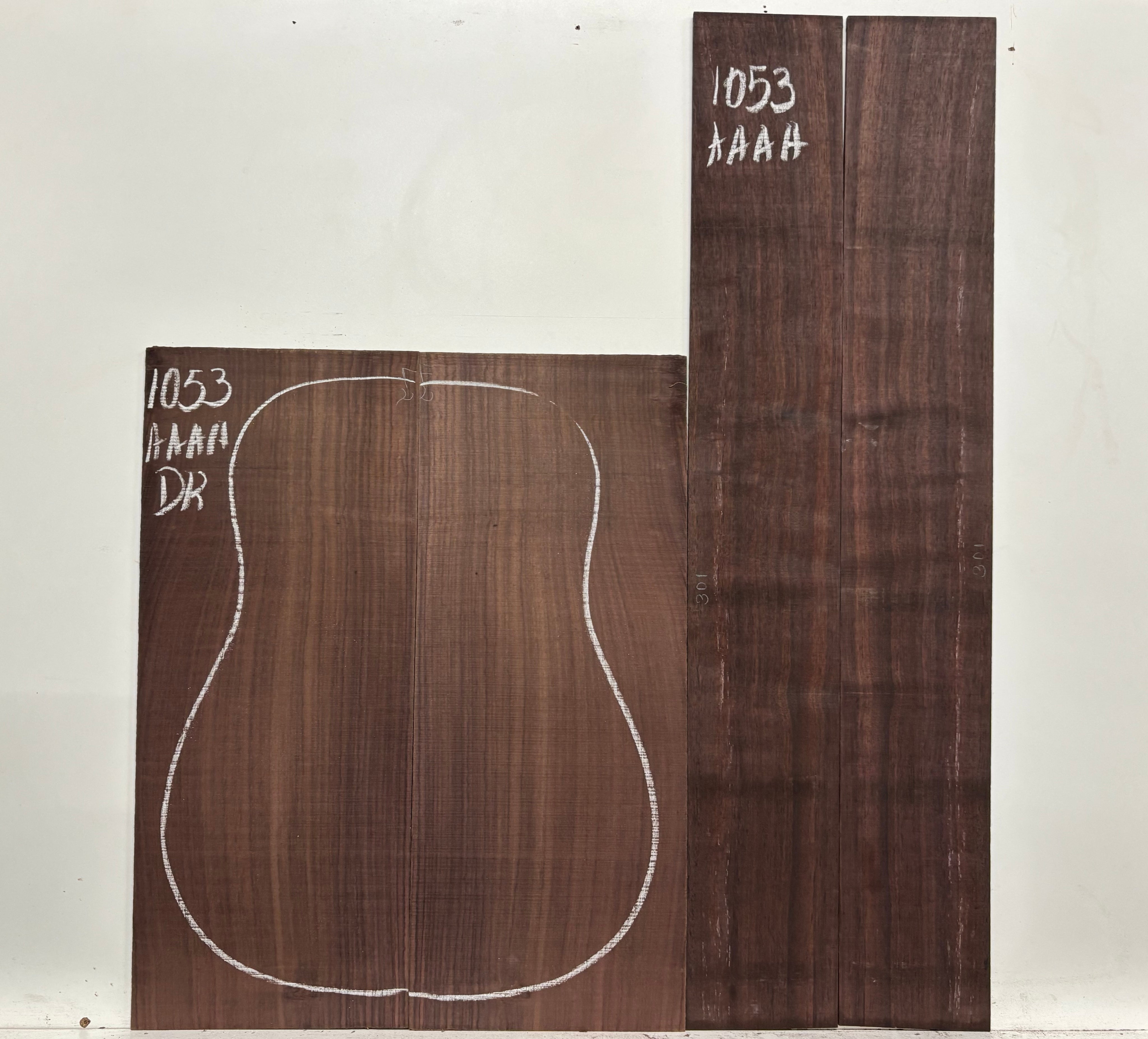 East Indian Rosewood Dreadnought AAAA Grade Guitar Back & Side Set #1053 - Exotic Wood Zone