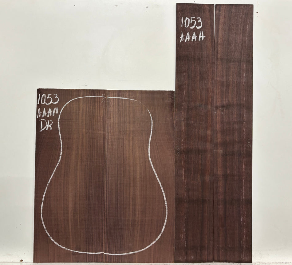 East Indian Rosewood Dreadnought AAAA Grade Guitar Back & Side Set #1053 - Exotic Wood Zone