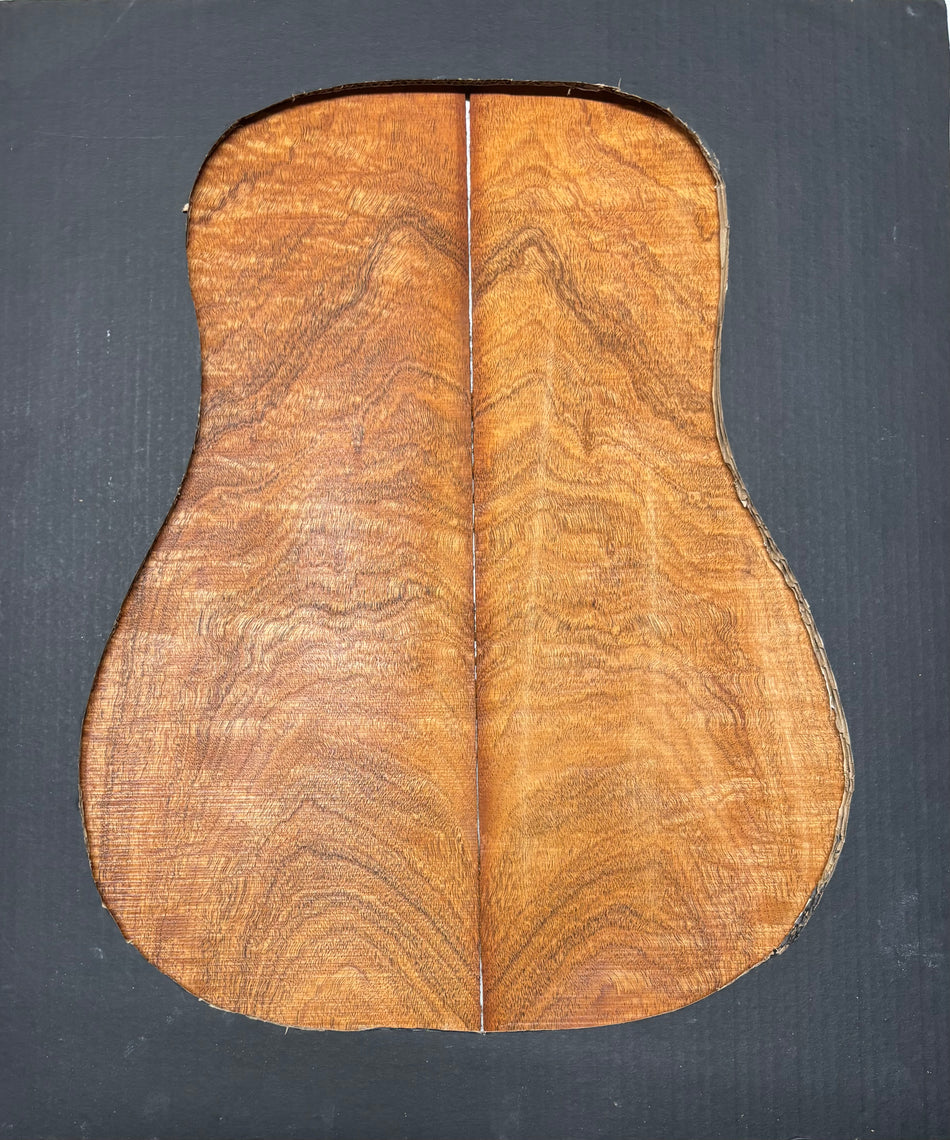 Figured Waterfall Flame Honduran Mahogany Dreadnought Guitar Back Set #512