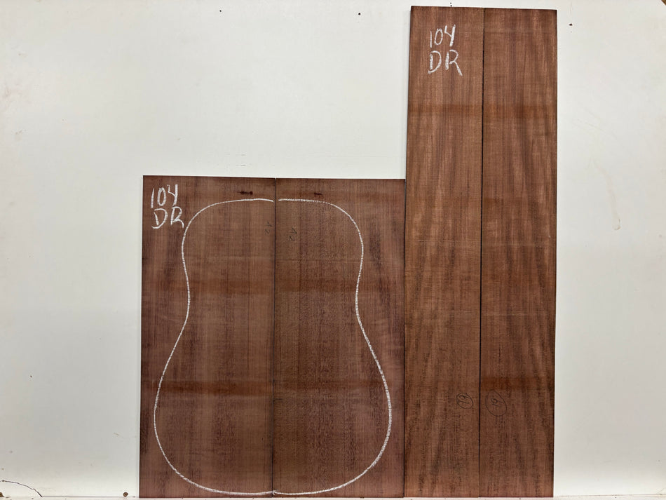 Purpleheart Dreadnought Guitar Back & Side Set #104