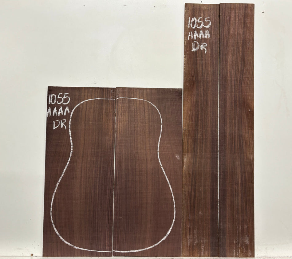 East Indian Rosewood Dreadnought AAAA Grade Guitar Back & Side Set #1055 - Exotic Wood Zone