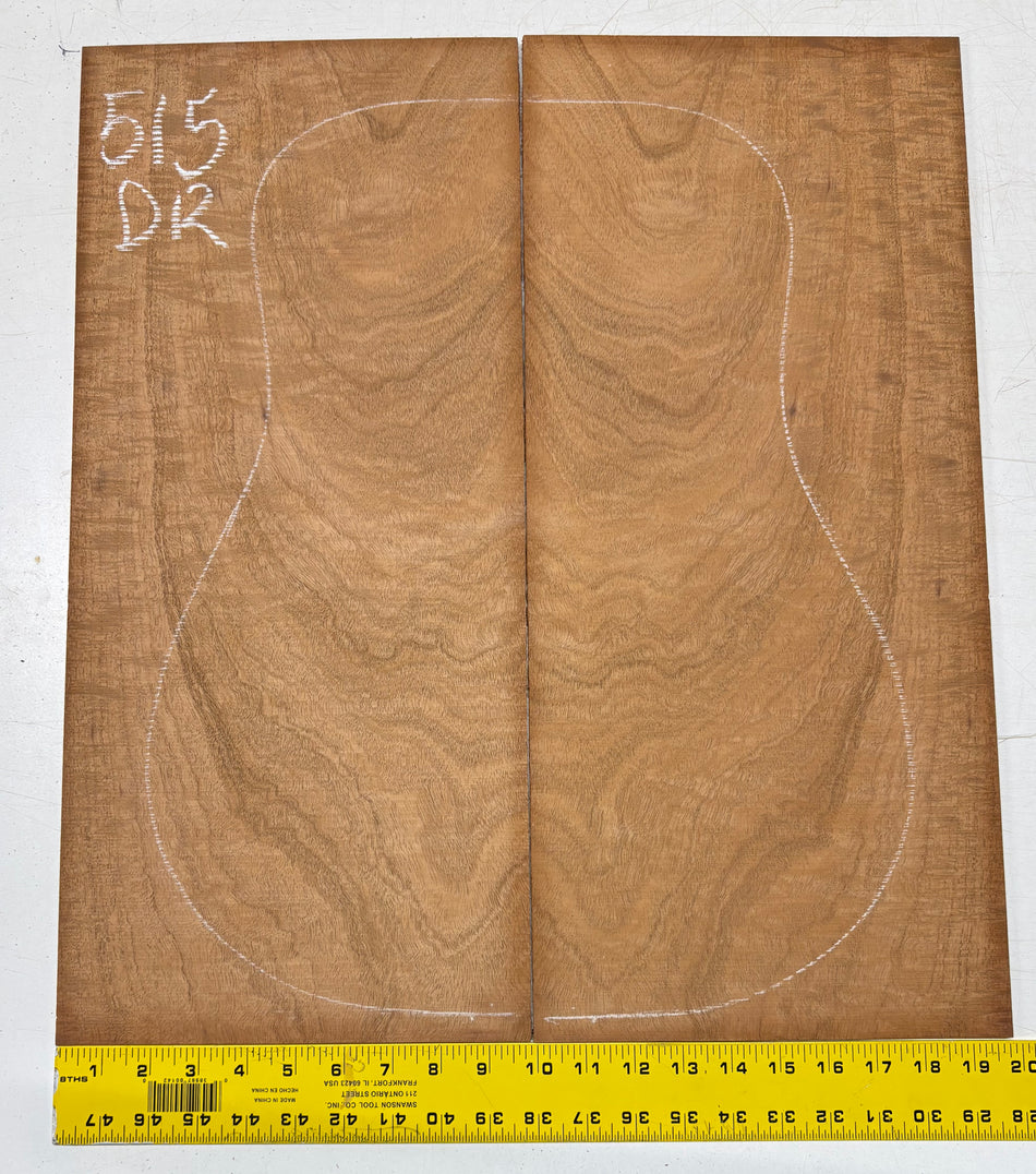 Figured Waterfall Flame Honduran Mahogany Dreadnought Guitar Back Set #515