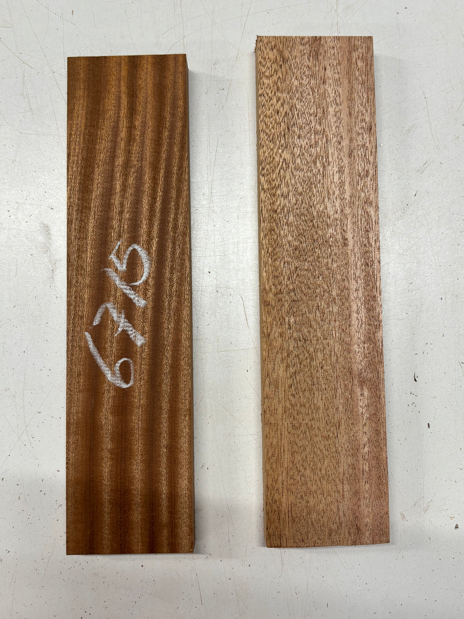2 Pack, 2 Species Sapele + African Mahogany Thin Stock Lumber 12-1/2"x3"x3/4"#6715