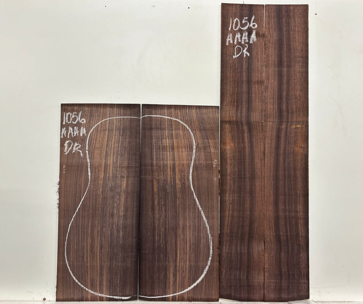 East Indian Rosewood Dreadnought AAAA Grade Guitar Back & Side Set #1056 - Exotic Wood Zone