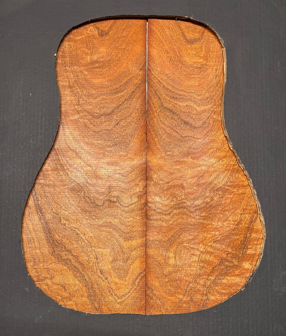 Figured Waterfall Flame Honduran Mahogany Dreadnought Guitar Back Set #515