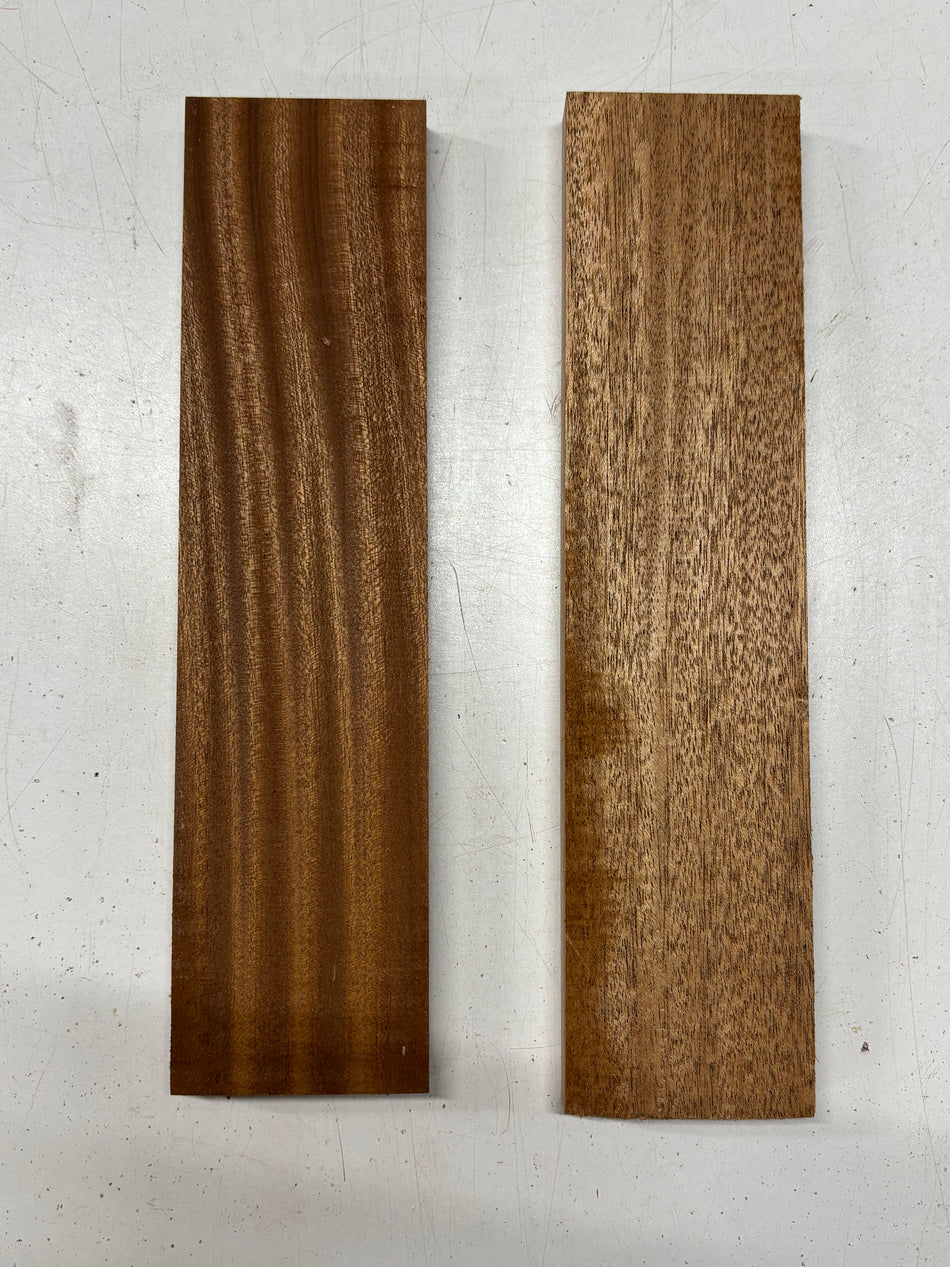 2 Pack, 2 Species Sapele + African Mahogany Thin Stock Lumber 12-1/2"x3"x3/4"#6715