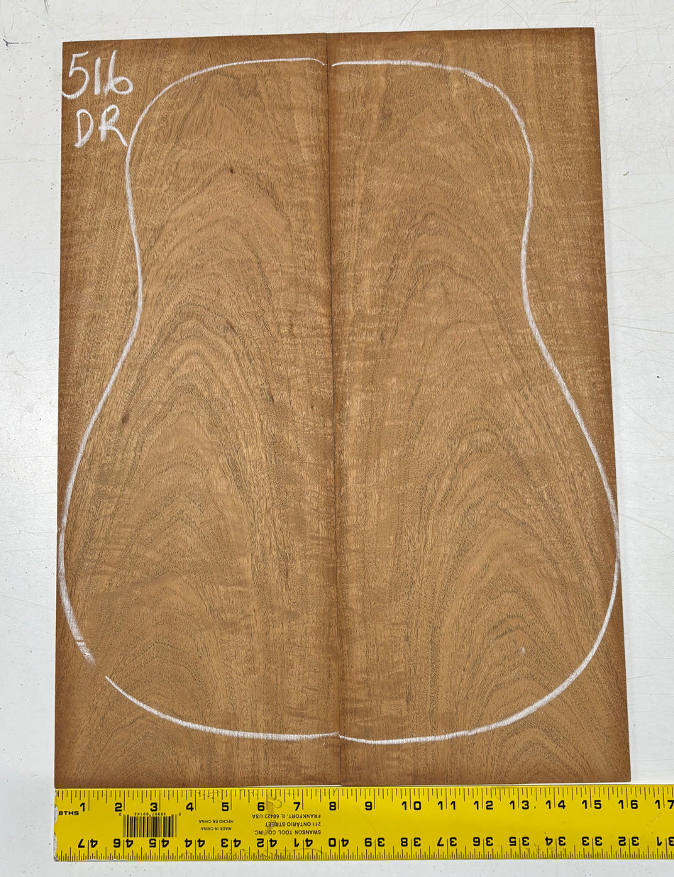 Figured Waterfall Flame Honduran Mahogany Dreadnought Guitar Back Set #516