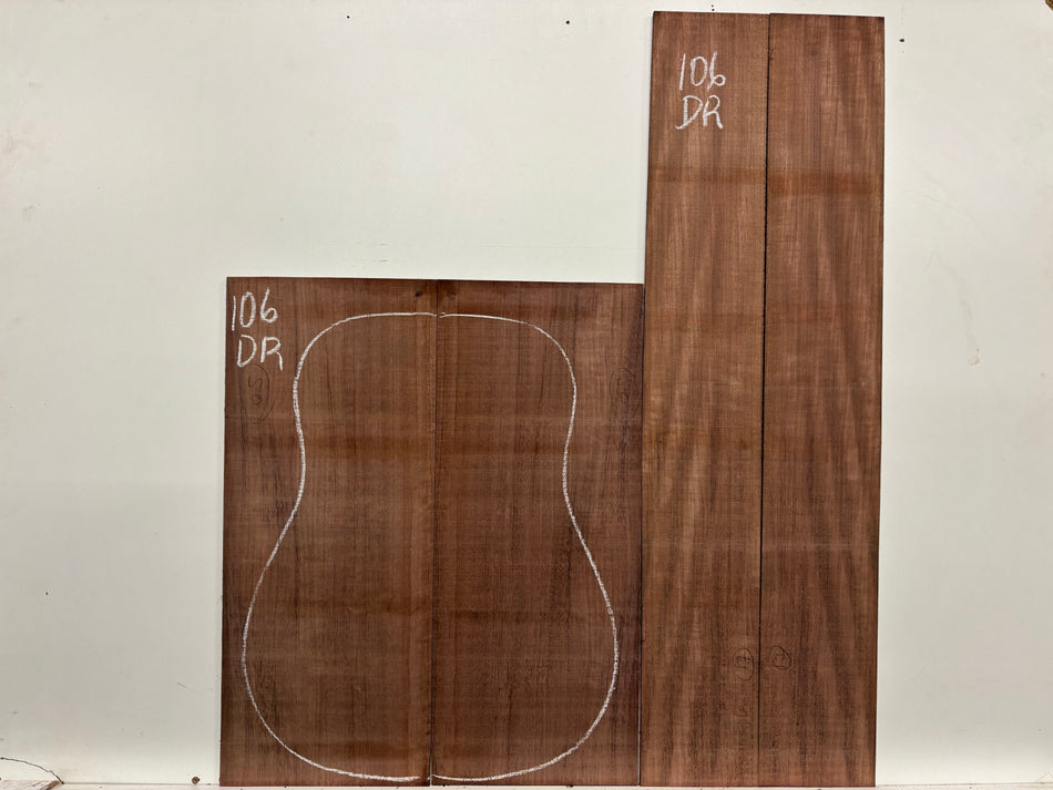 Purpleheart Dreadnought Guitar Back & Side Set #106