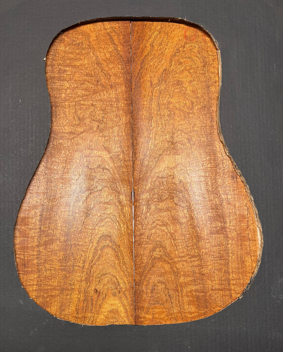 Figured Waterfall Flame Honduran Mahogany Dreadnought Guitar Back Set #517