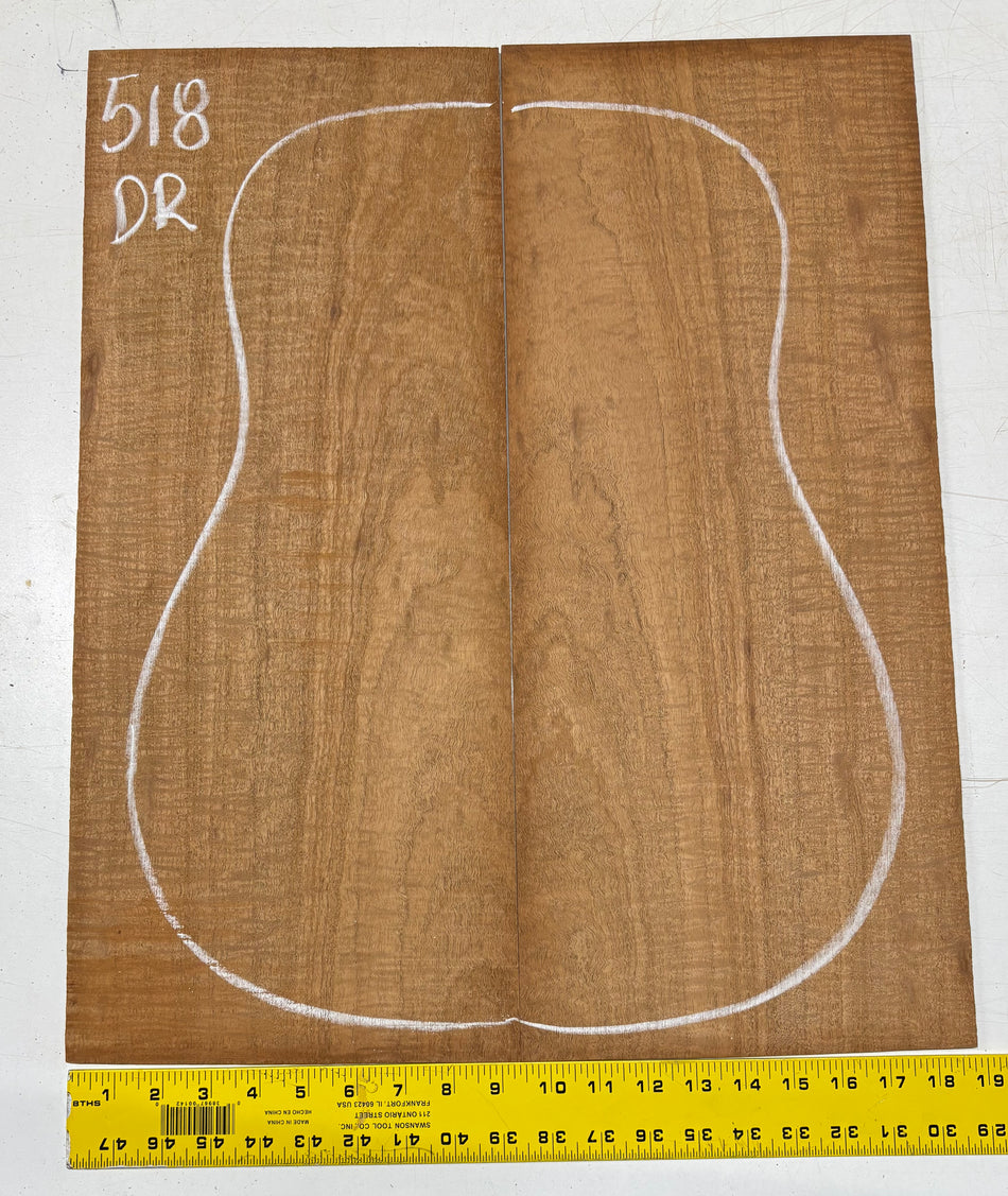 Figured Waterfall Flame Honduran Mahogany Dreadnought Guitar Back Set #518