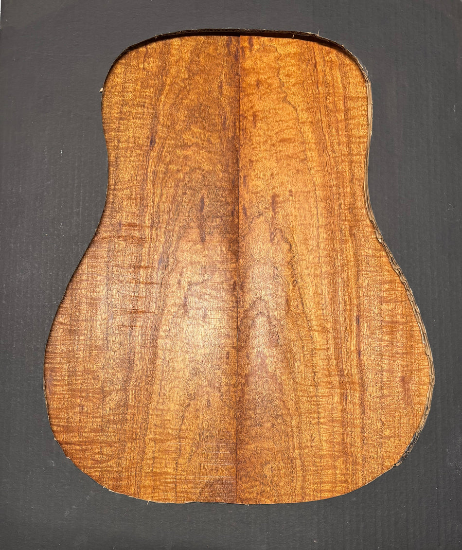 Figured Waterfall Flame Honduran Mahogany Dreadnought Guitar Back Set #518