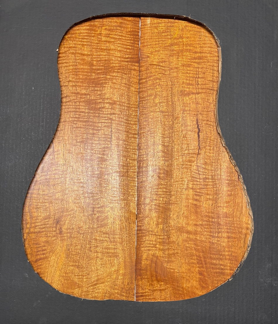 Figured Waterfall Flame Honduran Mahogany Dreadnought Guitar Back Set #519