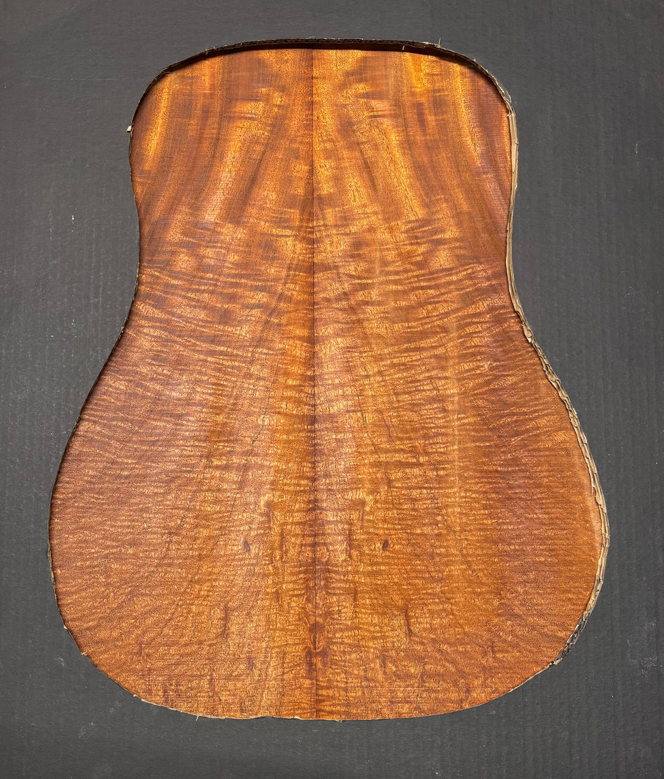 Figured Waterfall Flame Honduran Mahogany Dreadnought Guitar Back Set #521