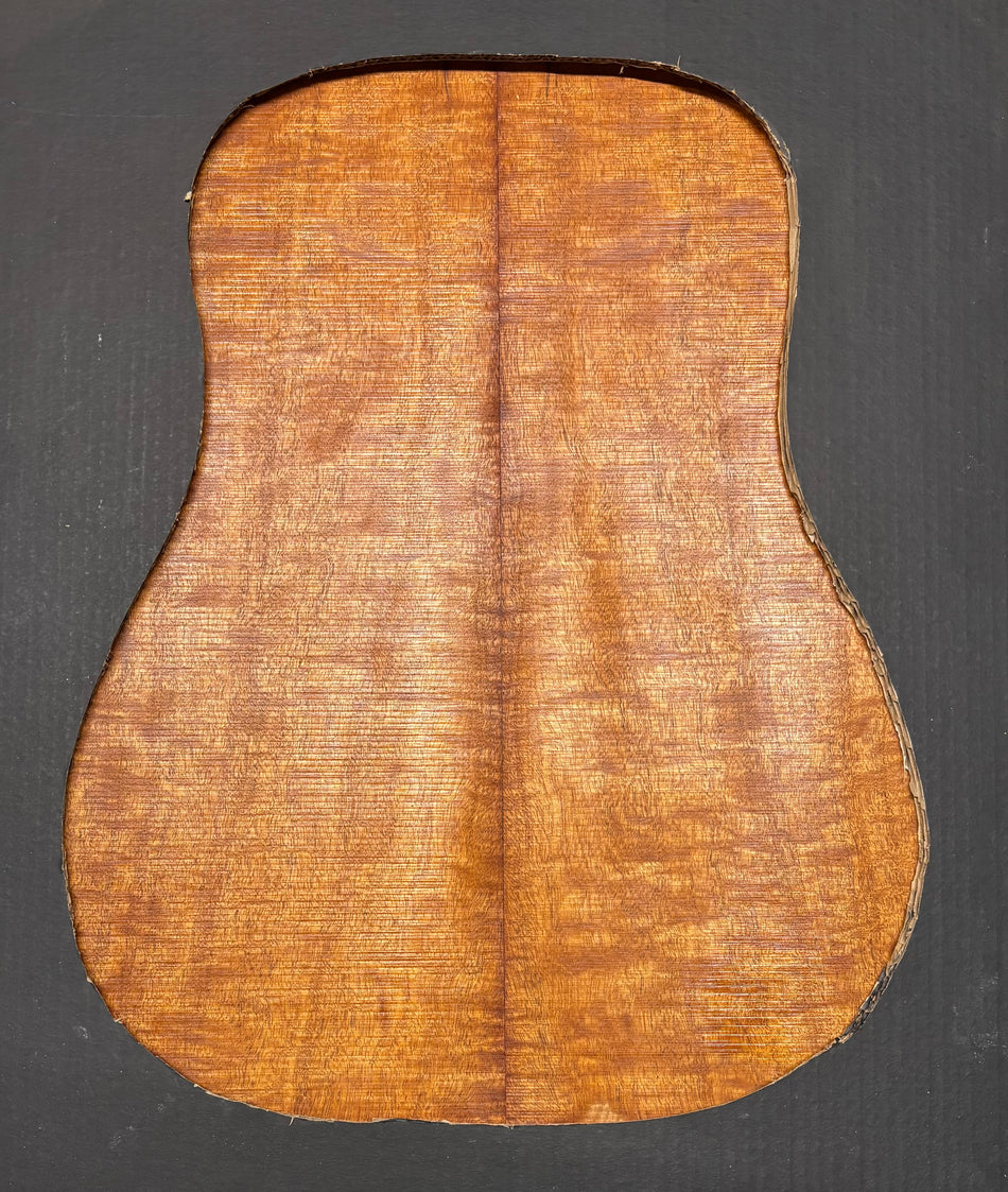 Figured Waterfall Flame Honduran Mahogany Dreadnought Guitar Back Set #522
