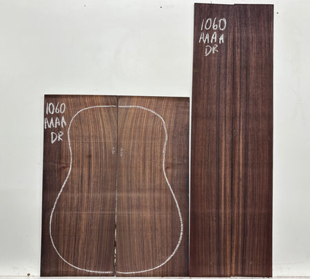 East Indian Rosewood Dreadnought AAAA Grade Guitar Back & Side Set #1060 - Exotic Wood Zone