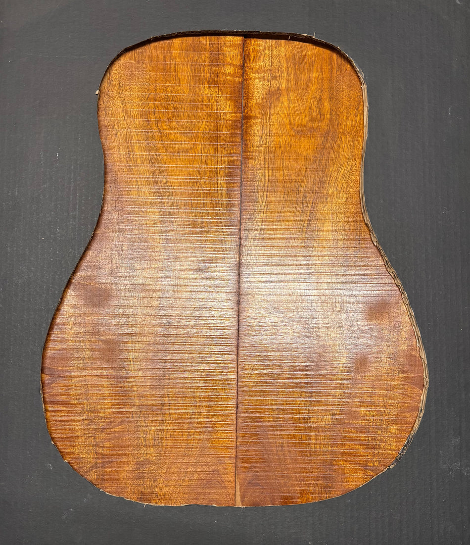 Figured Waterfall Flame Honduran Mahogany Dreadnought Guitar Back Set #523