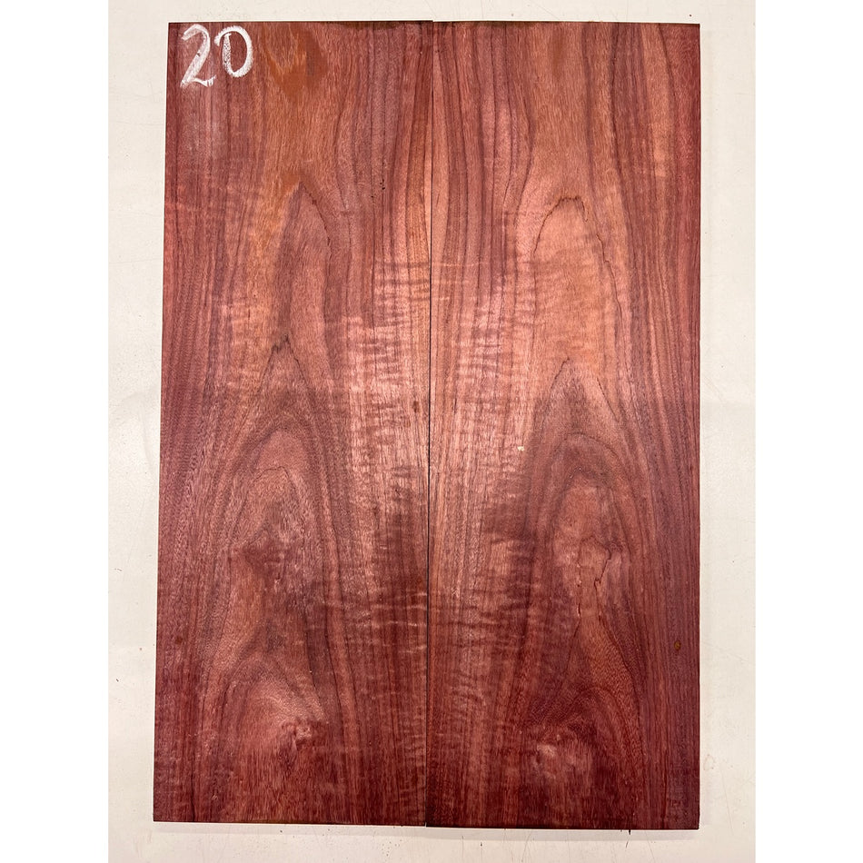 Flame Purpleheart Bookmatched Guitar Drop Tops 21" x 7" x 1/4" #20 - Exotic Wood Zone - Buy online Across USA 