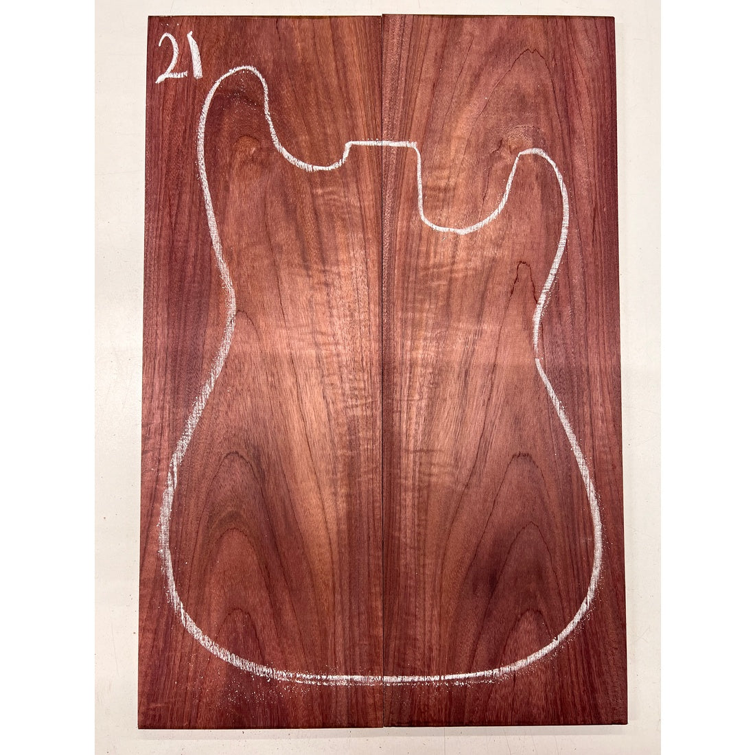 Flame Purpleheart Bookmatched Guitar Drop Tops 21" x 7" x 1/4" #21 - Exotic Wood Zone - Buy online Across USA 