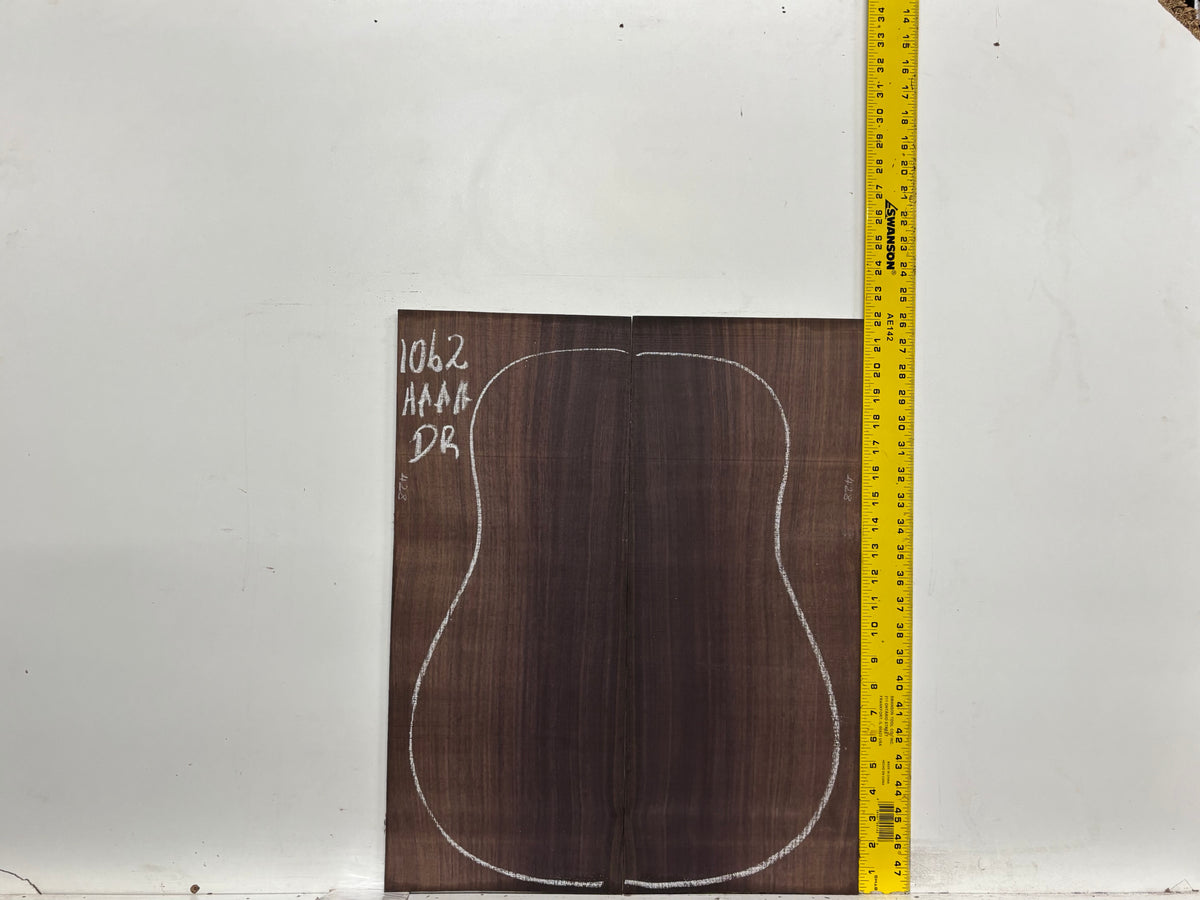 East Indian Rosewood Dreadnought AAAA Grade Guitar Back & Side Set #1062 - Exotic Wood Zone