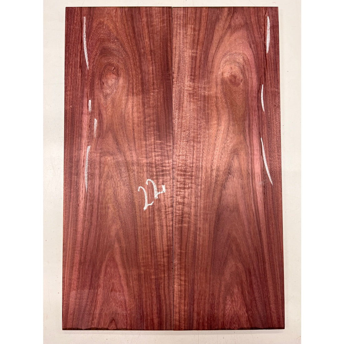 Flame Purpleheart Bookmatched Guitar Drop Tops 21" x 7" x 1/4" #22 - Exotic Wood Zone - Buy online Across USA 