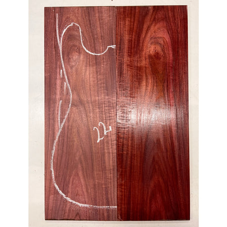 Flame Purpleheart Bookmatched Guitar Drop Tops 21" x 7" x 1/4" #22 - Exotic Wood Zone - Buy online Across USA 