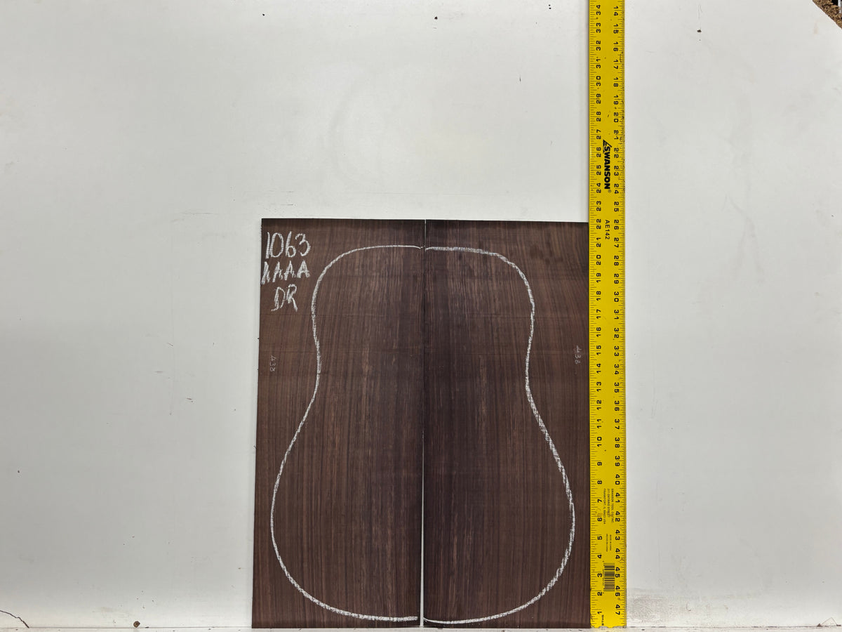 East Indian Rosewood Dreadnought AAAA Grade Guitar Back & Side Set #1063 - Exotic Wood Zone