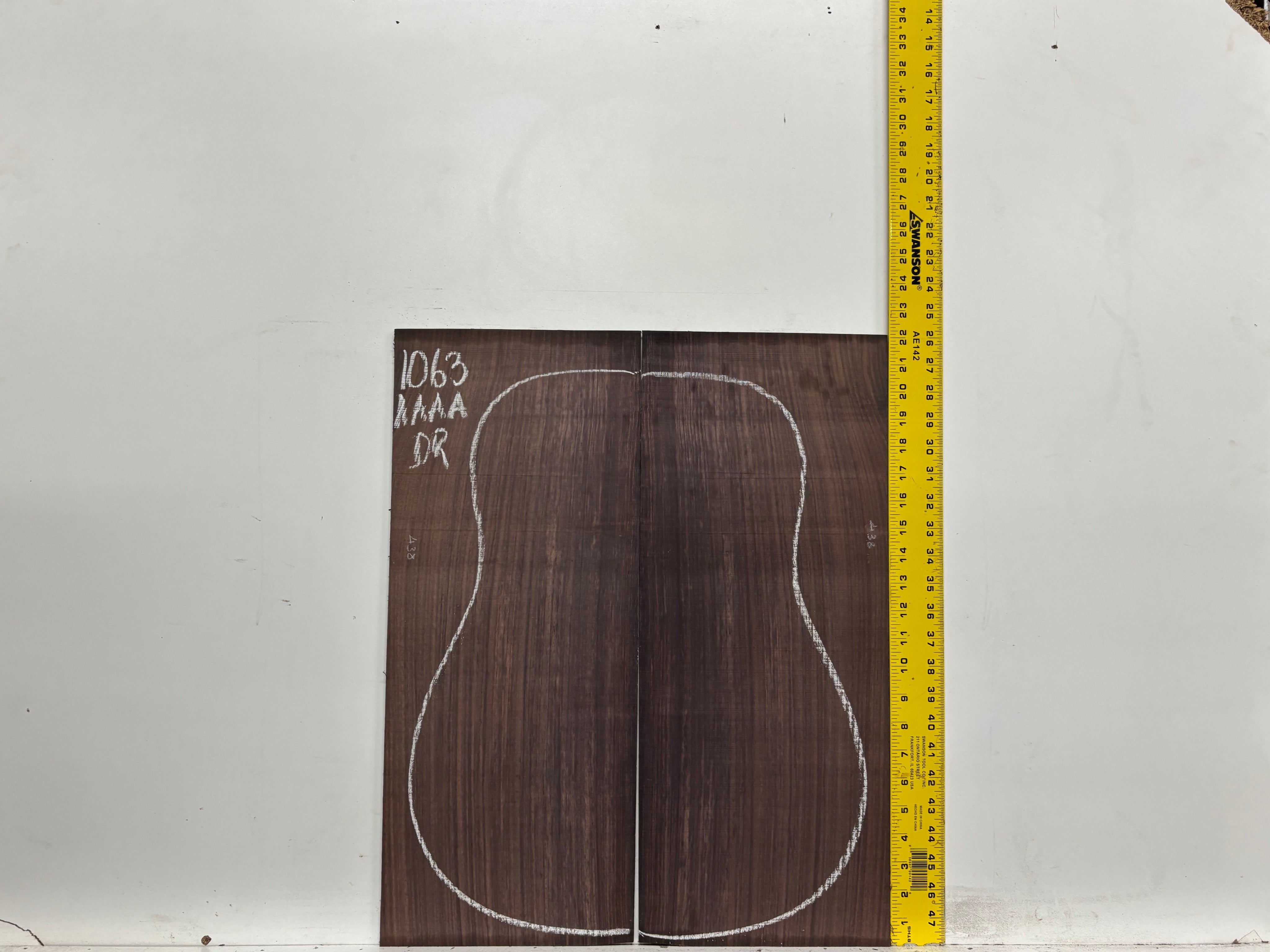 East Indian Rosewood Dreadnought AAAA Grade Guitar Back & Side Set #1063 - Exotic Wood Zone