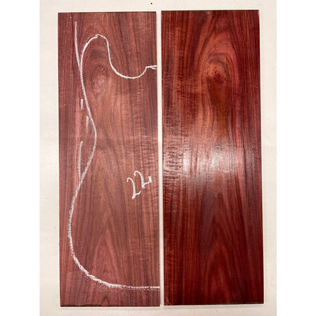 Flame Purpleheart Bookmatched Guitar Drop Tops 21" x 7" x 1/4" #22 - Exotic Wood Zone - Buy online Across USA 