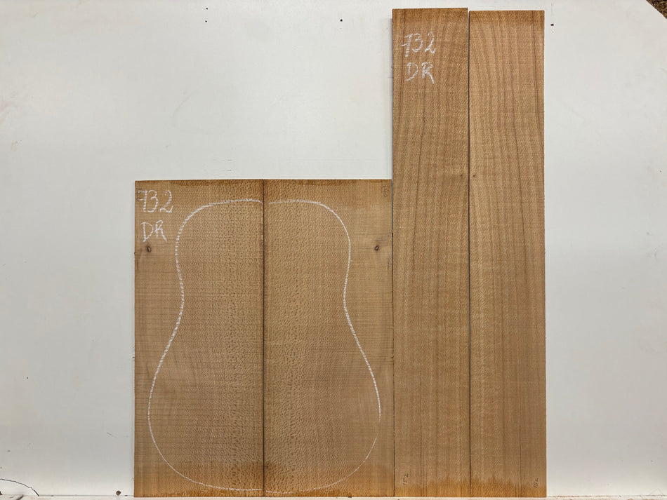 Lacewood Dreadnought Guitar Back & Side Set #732