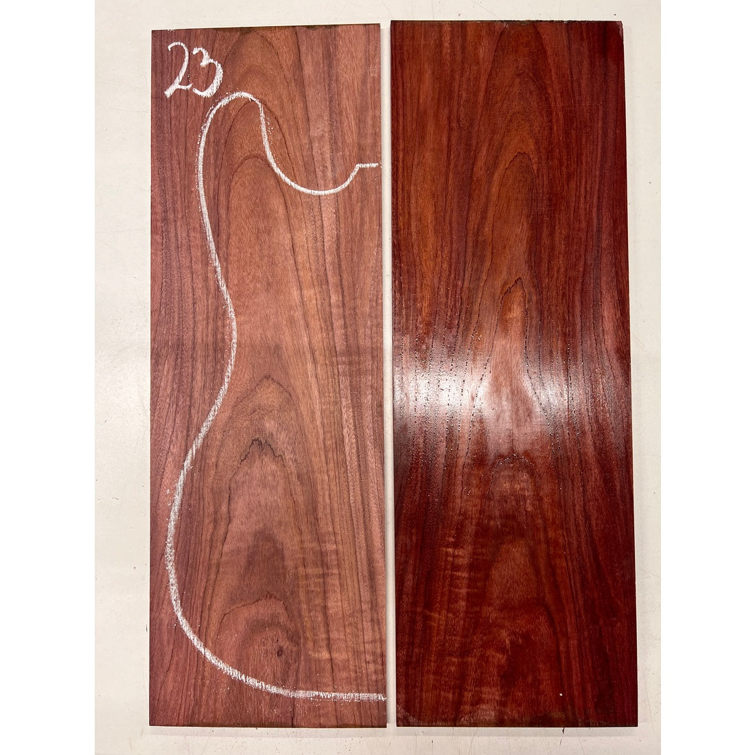 Flame Purpleheart Bookmatched Guitar Drop Tops 21" x 7" x 1/4" #23 - Exotic Wood Zone - Buy online Across USA 