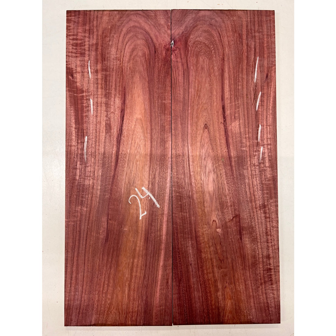 Flame Purpleheart Bookmatched Guitar Drop Tops 21" x 7" x 1/4" #24 - Exotic Wood Zone - Buy online Across USA 