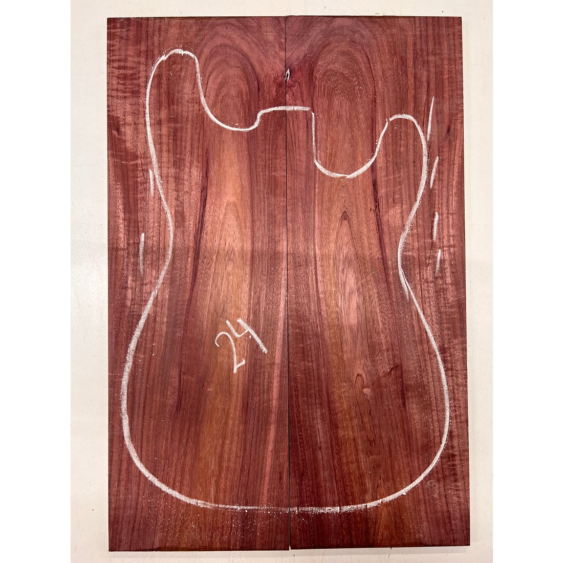 Flame Purpleheart Bookmatched Guitar Drop Tops 21" x 7" x 1/4" #24 - Exotic Wood Zone - Buy online Across USA 