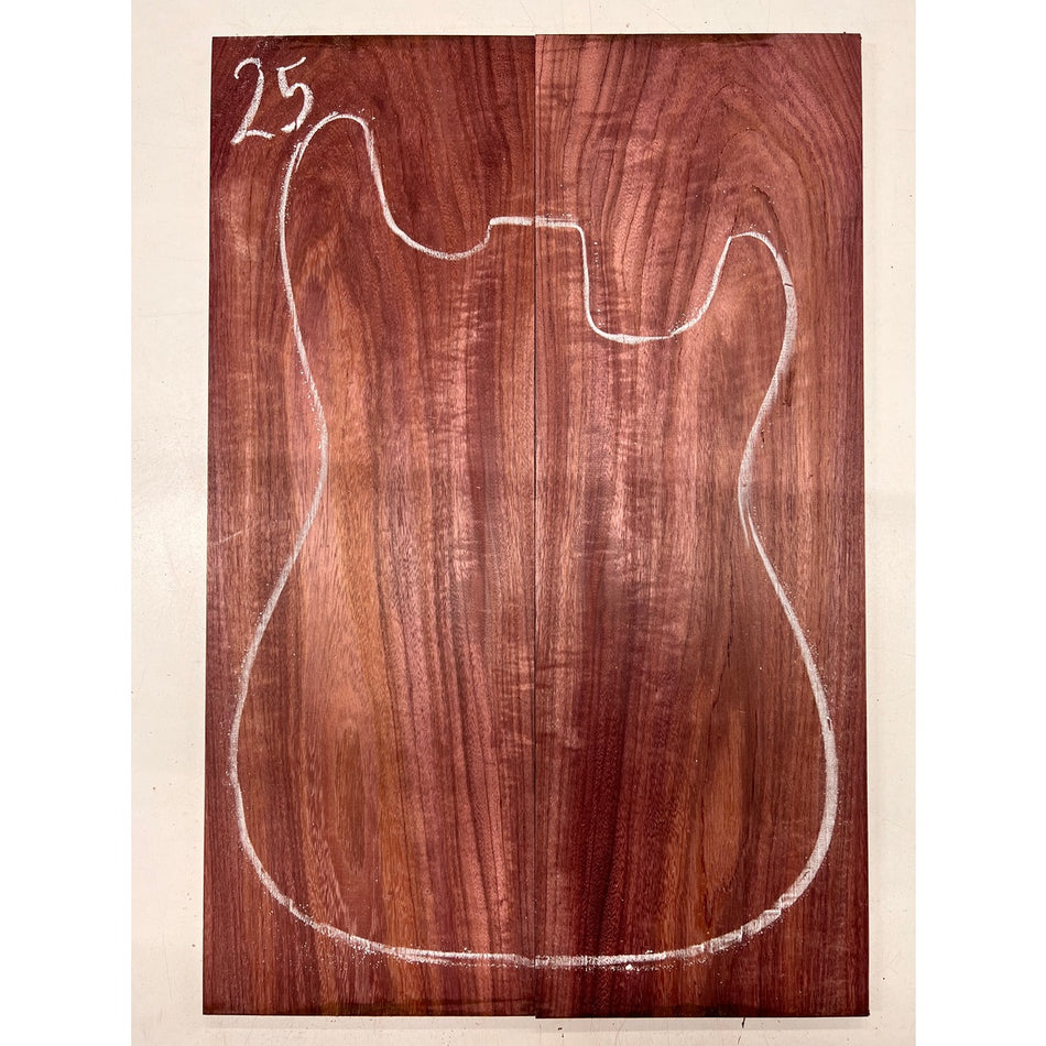 Flame Purpleheart Bookmatched Guitar Drop Tops 21" x 7" x 1/4" #25 - Exotic Wood Zone - Buy online Across USA 