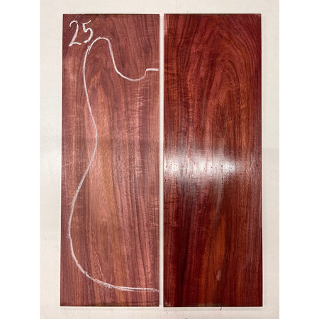 Flame Purpleheart Bookmatched Guitar Drop Tops 21" x 7" x 1/4" #25 - Exotic Wood Zone - Buy online Across USA 