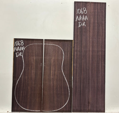 East Indian Rosewood Dreadnought AAAA Grade Guitar Back & Side Set #1068 - Exotic Wood Zone