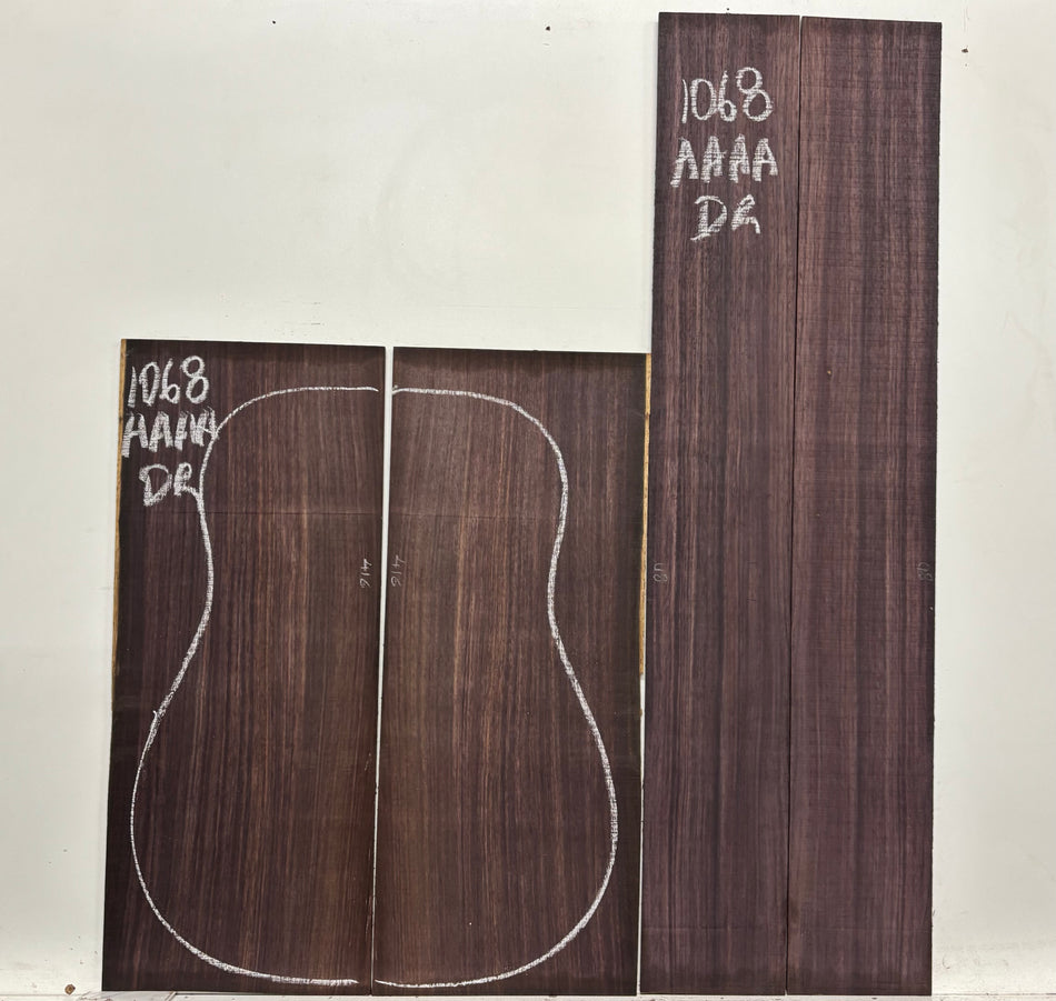 East Indian Rosewood Dreadnought AAAA Grade Guitar Back & Side Set #1068 - Exotic Wood Zone