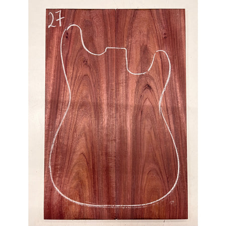 Flame Purpleheart Bookmatched Guitar Drop Tops 21" x 7" x 1/4" #27 - Exotic Wood Zone - Buy online Across USA 